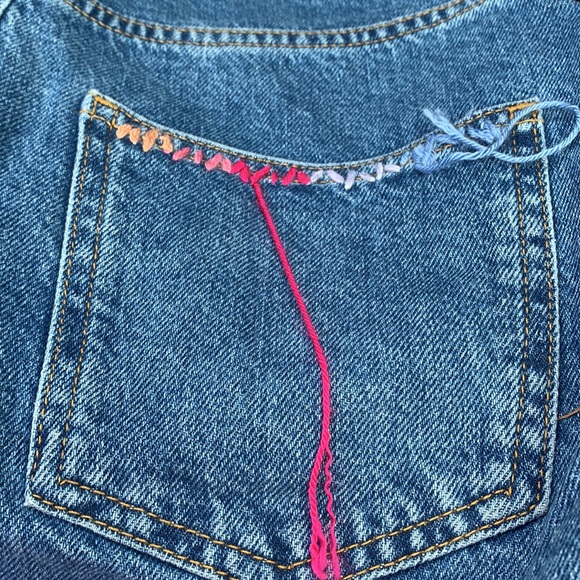 Farm Anthropologie Colorful Birds Denim Shorts new with tags - Picture 9 of 10